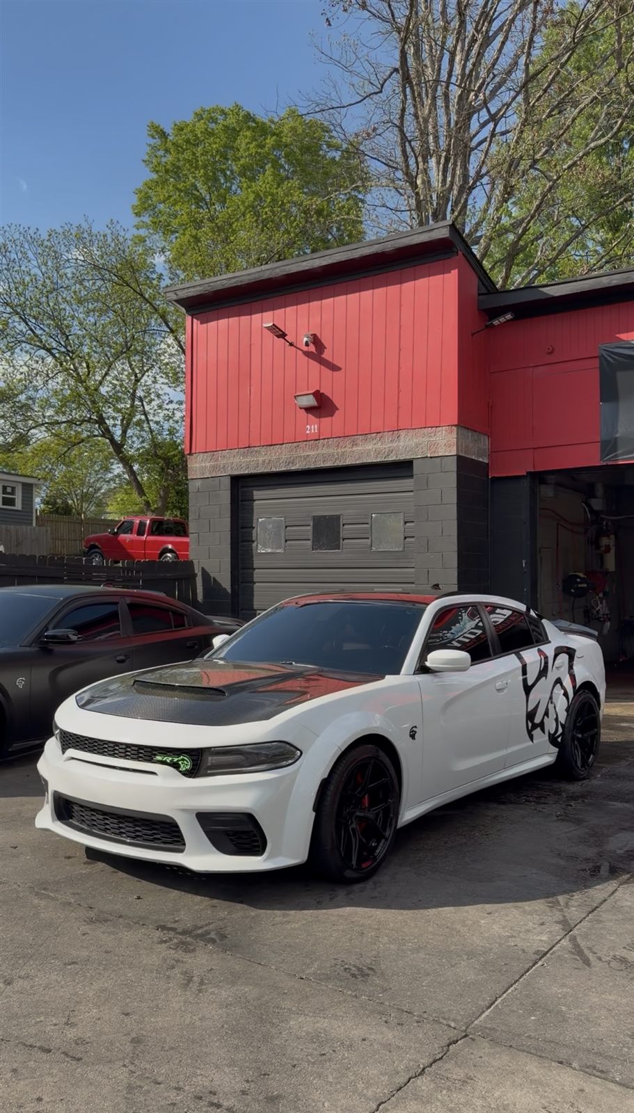 Dodge Charger Hellcat with window tint at Bullcity Detailing & Tint